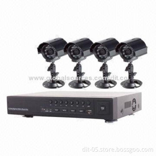 4-channel H.264 D1 DVR Kit with P2P Auto Network Configuration, PTZ and Alarm Functions